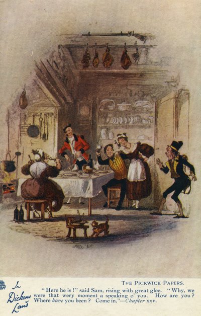 In Dickens Land - Die Pickwick Papers Postkarte, ca. 1905 von Hablot Knight Browne